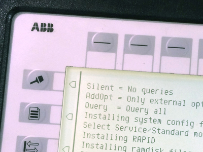 ABB control panel. Program installing